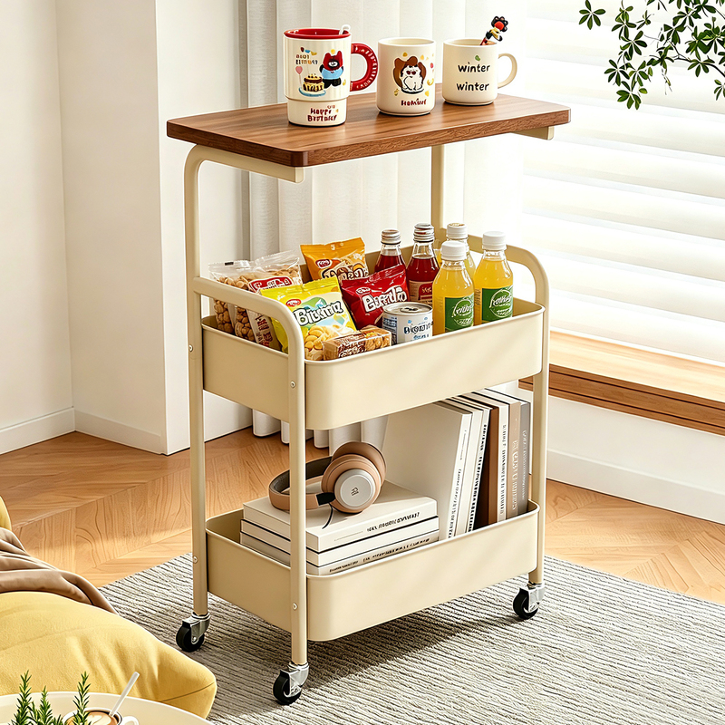 Xinyijia Small Trolley Bedside Table, Movable Side Table, Snack Storage Rack, Floor-Standing Bedside Coffee Table Xinyijia Small Trolley Bedside Table, Movable Side Table, Snack Storage Rack, Floor-Standing Bedside Coffee Table