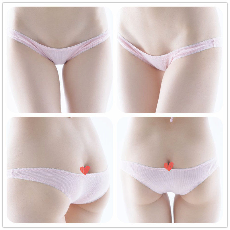 Old customer customizable knit thread semi-hip ultra low waist triangle pants underpants race high girl cuddly tight fit