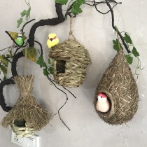 Little Birds Nest grass-woven Parrot Nest warm Birds Nest grass nest simulation bird cage accessories supplies kindergarten outdoor decoration