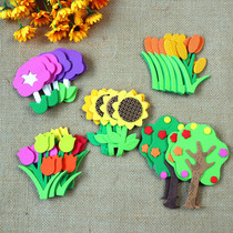 Kindergarten classroom layout sponge paper flowers * primary school decoration foam three-dimensional flower blackboard newspaper embellishment wall stickers