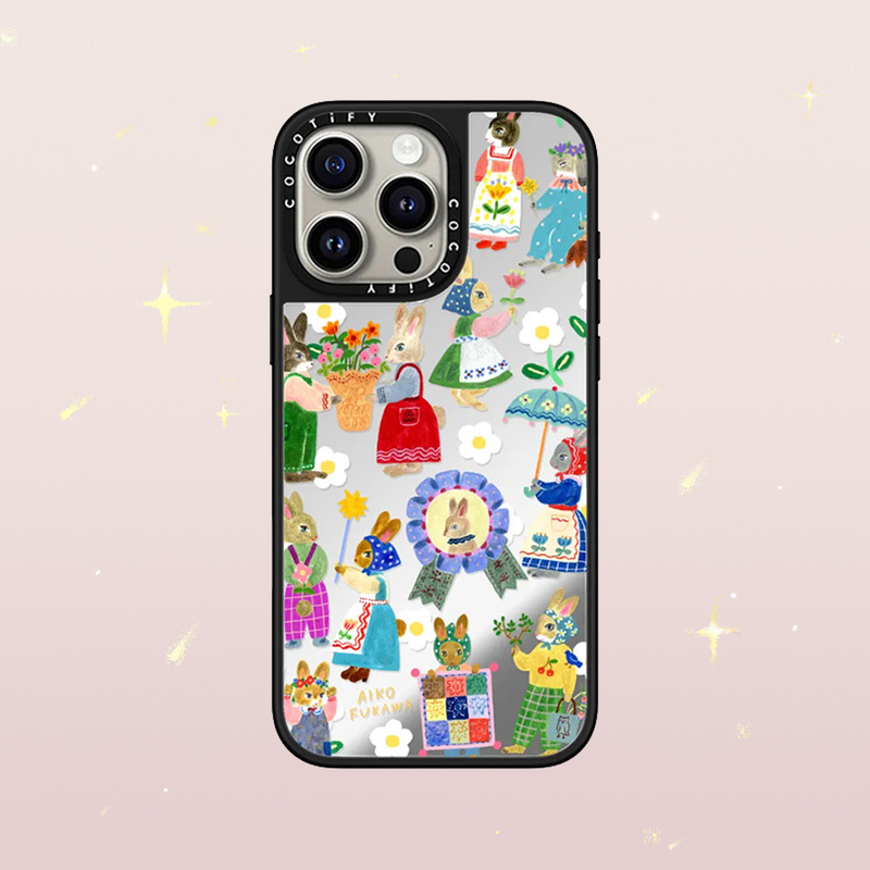 Rabbit Lovers Are Suitable for Apple Iphone16Promax Mobile Phone Case 15/14Plus Magnetic Suction Case 13Pro Cute Illustration Art Pastoral Style Childlike Anti-Fall 12 Mirror Protective Cover