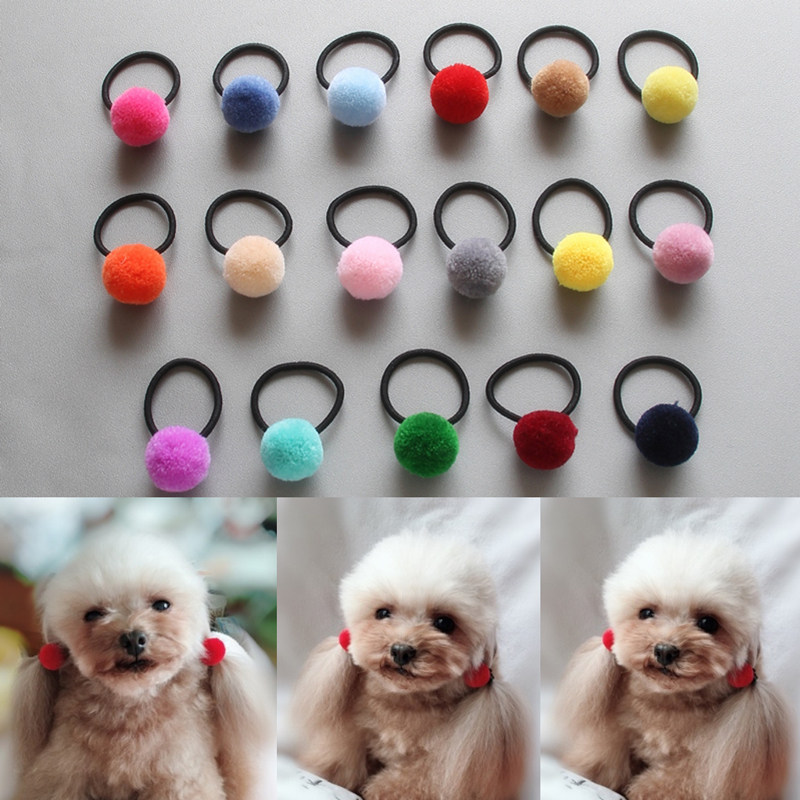 5 pairs of hair-free pet dogs head rope New Year rubber band hair ring head flower Yorkshire Marzis rubber band