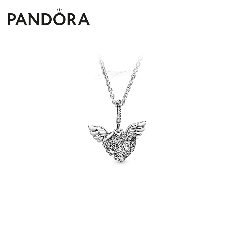 Pandora Pandora Pavé Pavé Angel Wings Necklace 398505C01 Simple Gift for girls