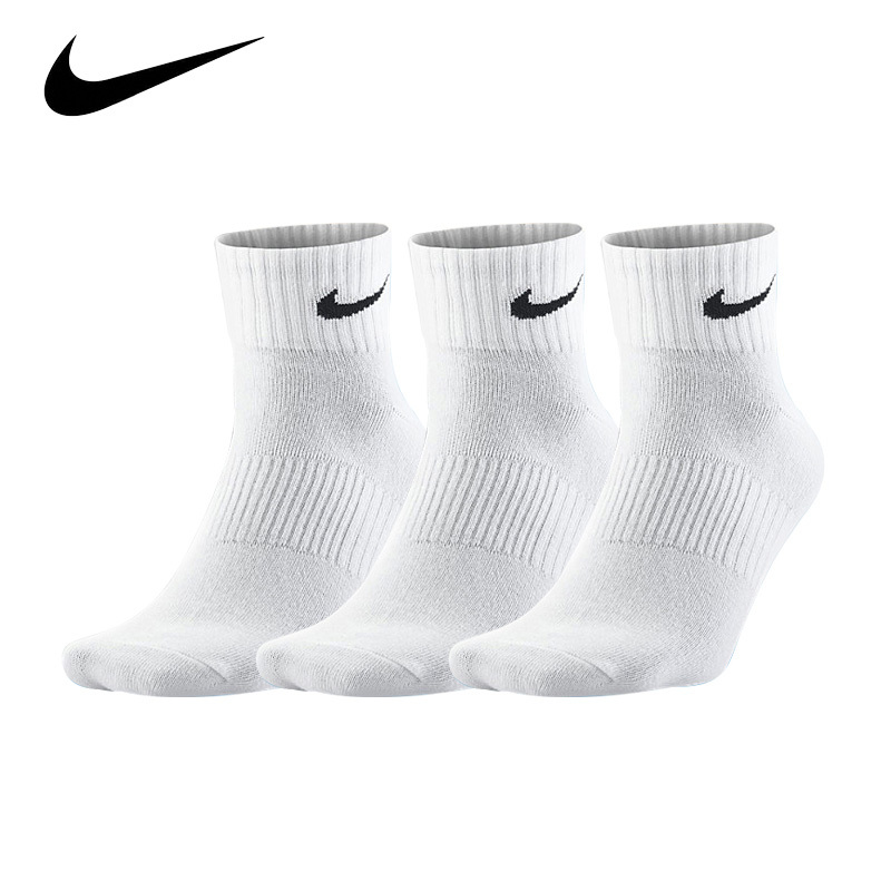 Nike Official Authentic Sports Socks Men's Socks Women's Socks White Short Socks Mid-Calf Socks Cotton Socks Breathable Sweat-Absorbent Socks