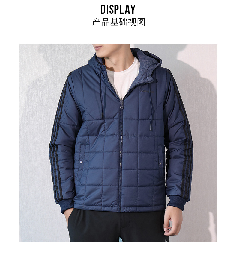Adidas down jacket nam 2018 thu đông mới áo gió mỏng thể thao ngắn quần áo sơ mi cotton giản dị - Thể thao xuống áo khoác Cao