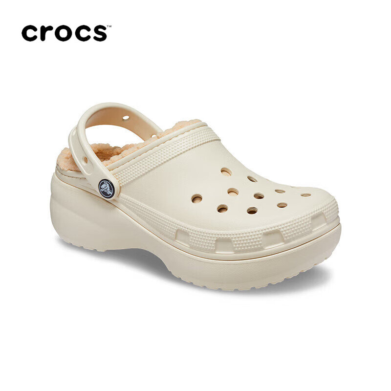 Crocs Card Loci Cave Shoes Women's Shoes Autumn Winter Style Clouds warm cotton Clog plus suede beach shoes Baotou slippers-Taobao