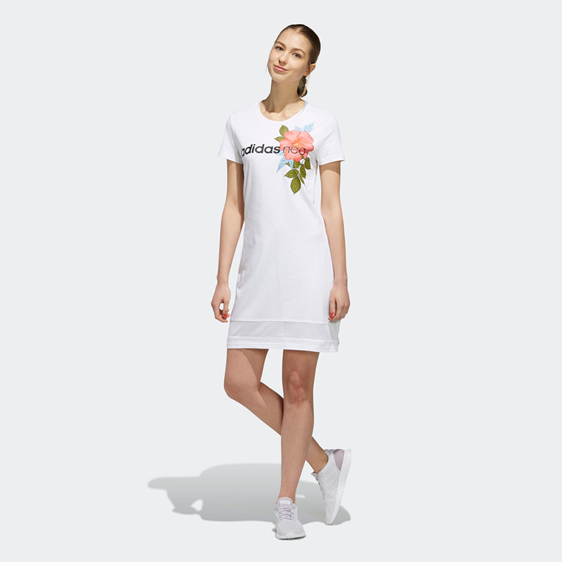Adidas Adidas dress nữ 2019 mùa thu mới thể thao váy thoáng khí tay ngắn giản dị FK3498 - Trang phục thể thao quần dài thể thao nữ