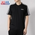 Adidas suit nam 2019 hè mới chạy bộ thể thao rộng rãi giản dị áo thun ngắn tay - Thể thao sau Thể thao sau