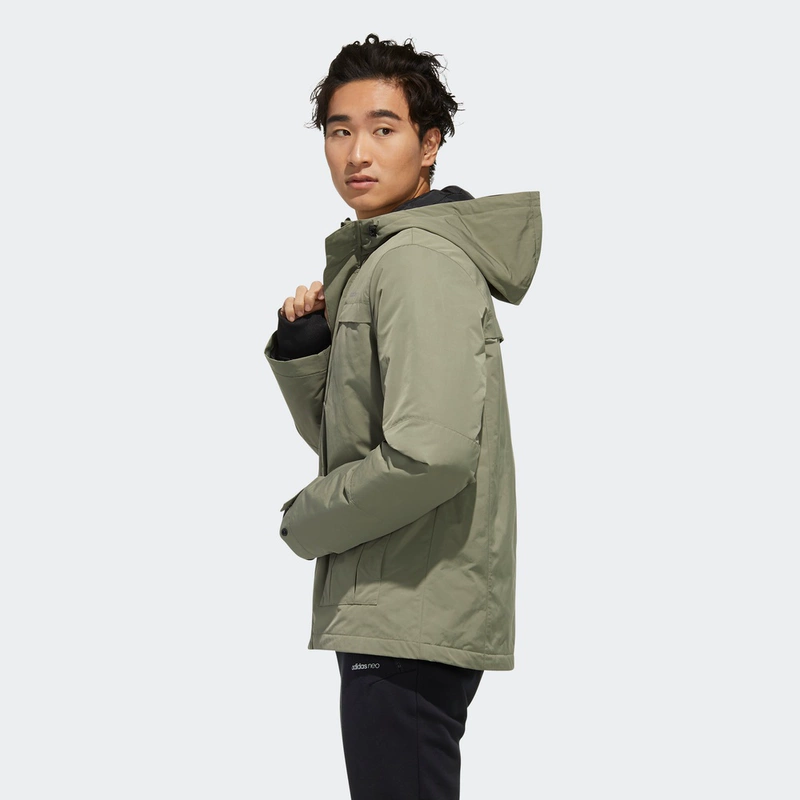 Adidas Adidas cotton jacket nam 2020 mùa xuân mới thể thao áo khoác trùm đầu áo gió thông thường FU1032 - Quần áo độn bông thể thao