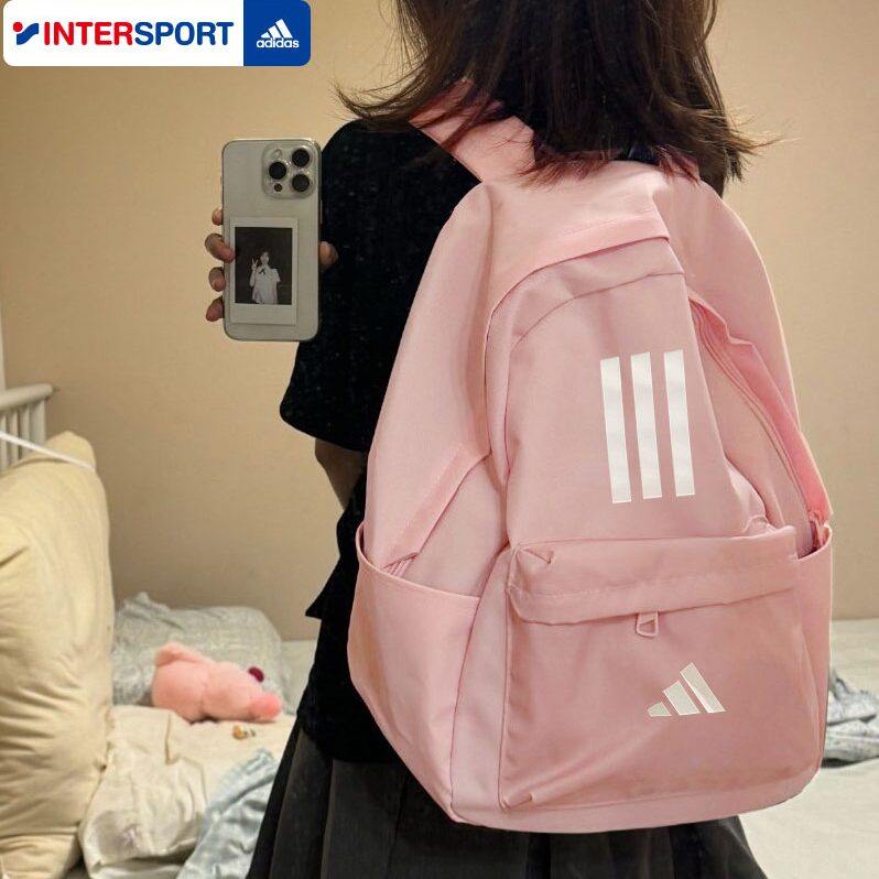Adidas Pink School Bag Women's Bag 2026 New Travel Backpack Computer Bag Sports Bag Large Capacity Backpack