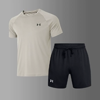 Шорты, спортивный костюм, хаки черный комплект