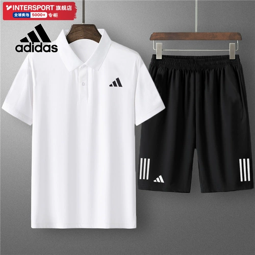 Adidas, футболка polo, мужской зимний комплект, быстросохнущий спортивный костюм для отдыха, свободный крой