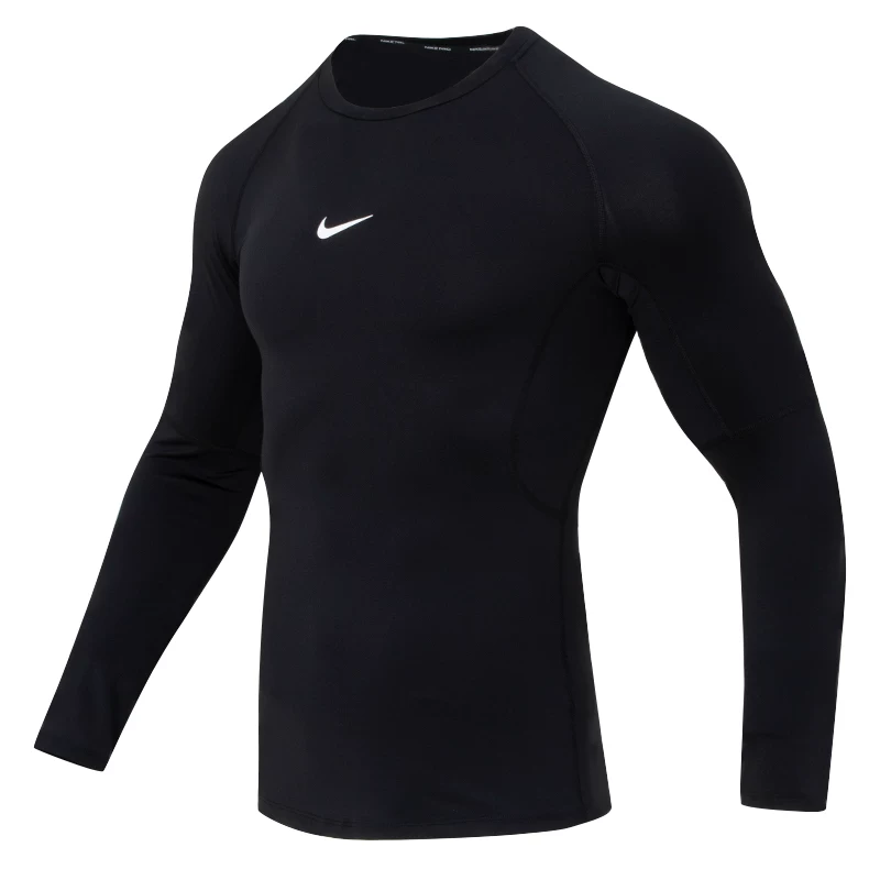 Nike, быстроотводящее влагу длинный рукав для зала, брюки, обтягивающие, с коротким рукавом