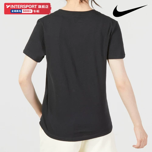 Nike, осенняя спортивная черная футболка, короткий рукав