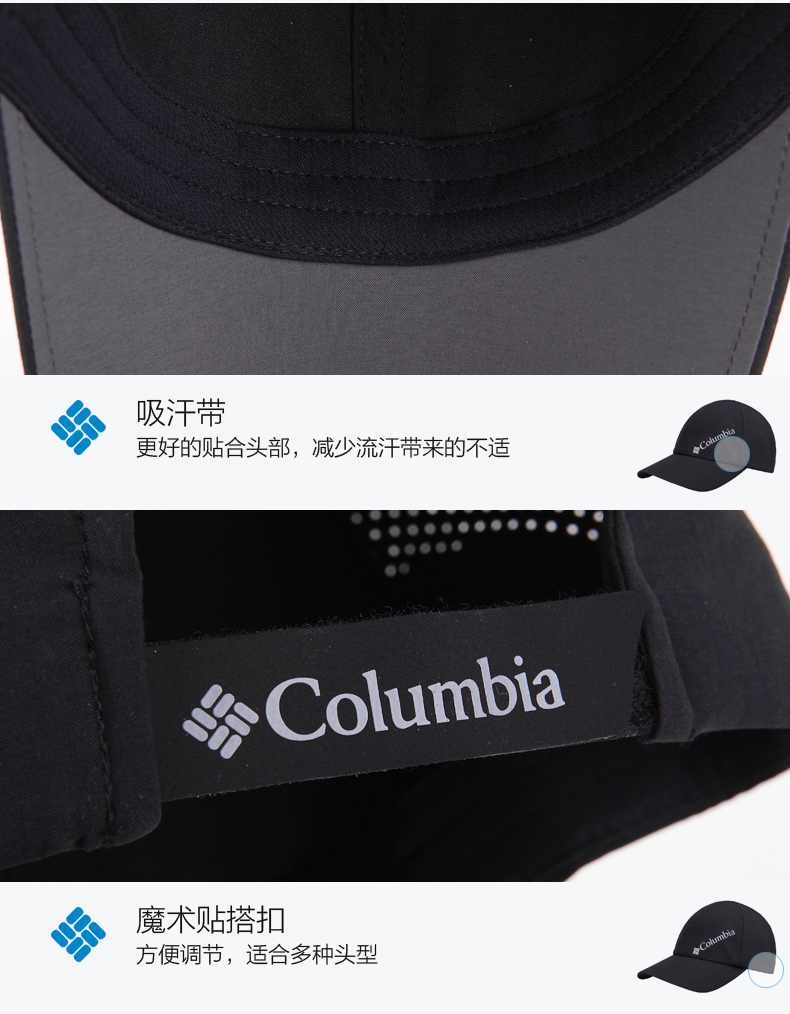 Mũ nam Colombia mũ nữ mũ du lịch ngoài trời mũ thể thao mũ mặt trời mũ nhanh khô visor CU0129 - Mũ thể thao nón thể thao