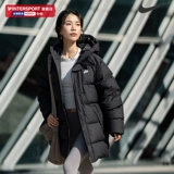 Nike, мужской длинный удерживающий тепло пуховик, черная куртка, официальный продукт, средней длины, женский стиль, увеличенная толщина