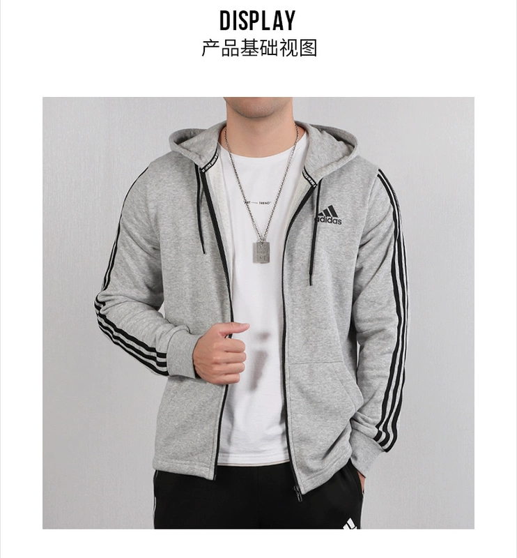 Áo khoác Adidas Adidas nam 2019 mùa thu mới dệt kim trùm đầu thể thao áo khoác rộng DT9896 - Áo khoác thể thao / áo khoác