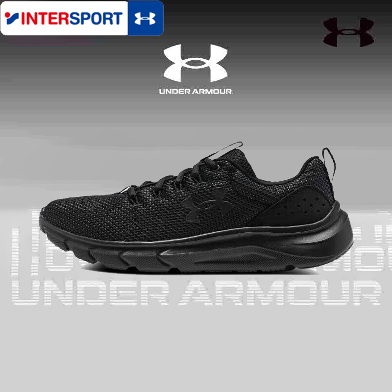 Ua under Armour Men's Running Shoes 24 Spring Black Warrior Running Shoes Cushioning Black Casual Shoes Rebound Sports Shoes