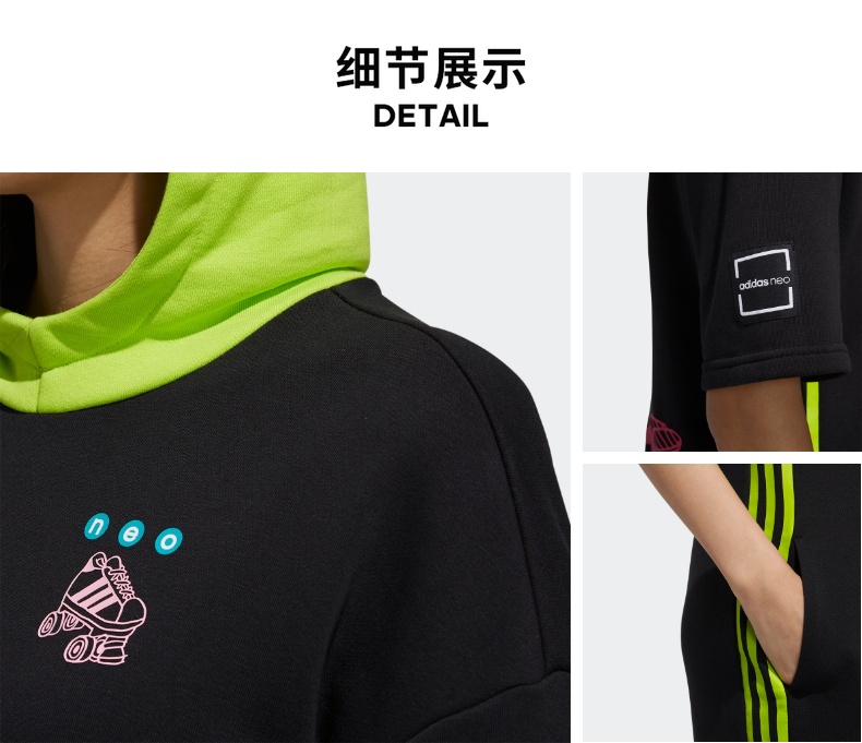 Adidas Adidas Women 2019 mùa thu mới váy thể thao trùm đầu váy ngắn tay ngắn FU3581 - Trang phục thể thao váy thể thao nữ