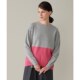 Freezone hand washable spliced ​​​​colour neck contrasting color fashionable wool sweater sweater for women Japanese style light luxury