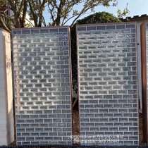 Rectangular clouded transparent hollow glass tiles partition garden landscape wall long strip living room entrance crystal wall tiles