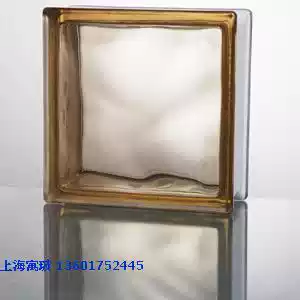 Transparent transparent colored glass brick Brown moire glass brick partition wall soundproof glass brick wall
