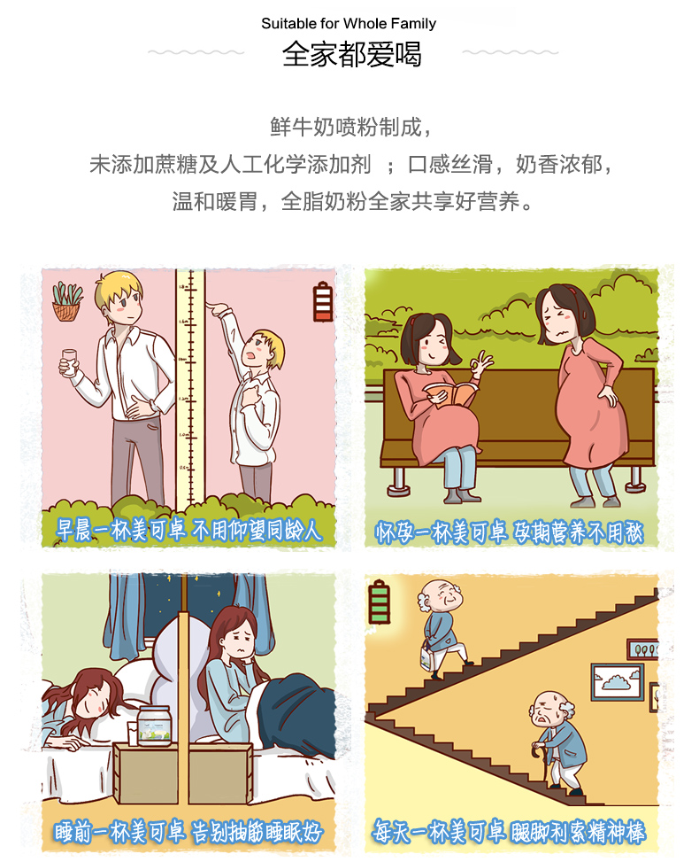 澳洲美可卓 蓝胖子 全脂高钙牛奶粉 1kg*2罐 图8