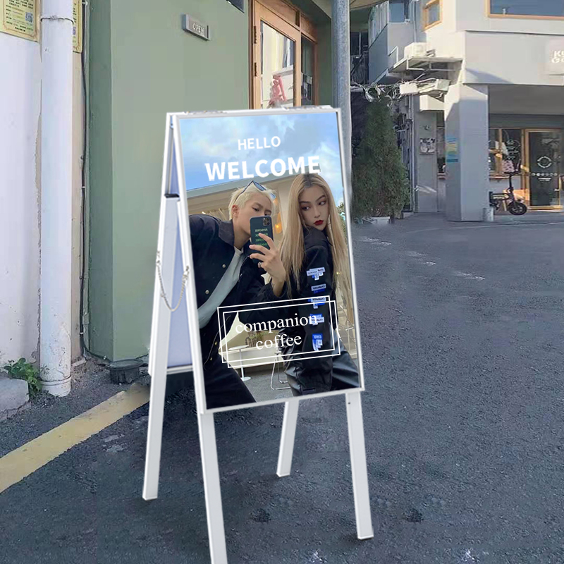 South Korea Ins Decoration Mirror Clothing Store Billboard Floor Mirror Subnetting Red Outdoor Photo Display Card Solid Sign