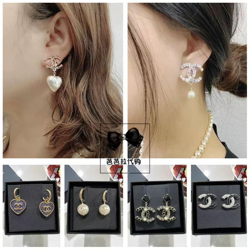 Покупка CHANEL сережки Chanel Double C серьги 2024 новые средние серьги жемчуг звезда любовь серьги