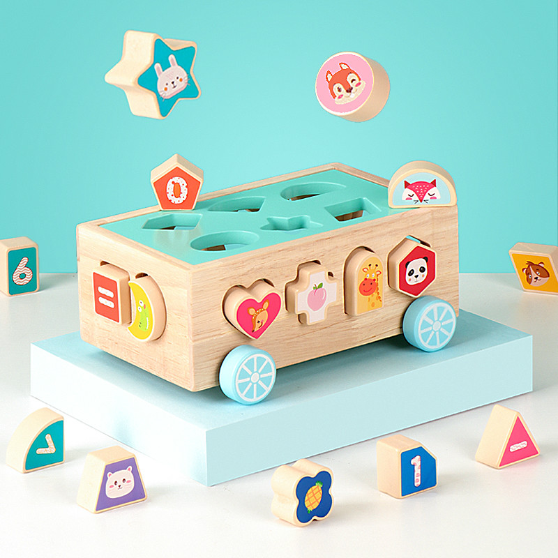 Baby Buckle Toys 0 - 1 - 2 years old 3 baby boys and girls with intelligent car shape pairing early childhood education