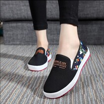 Ladies shoes middle-aged cloth shoes old canvas shoes womens non-slip soft bottom summer mother flat soft bottom old lady single shoes