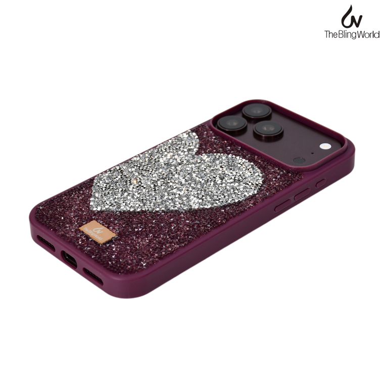Gem Encrusted Hearts Glitter iPhone Case