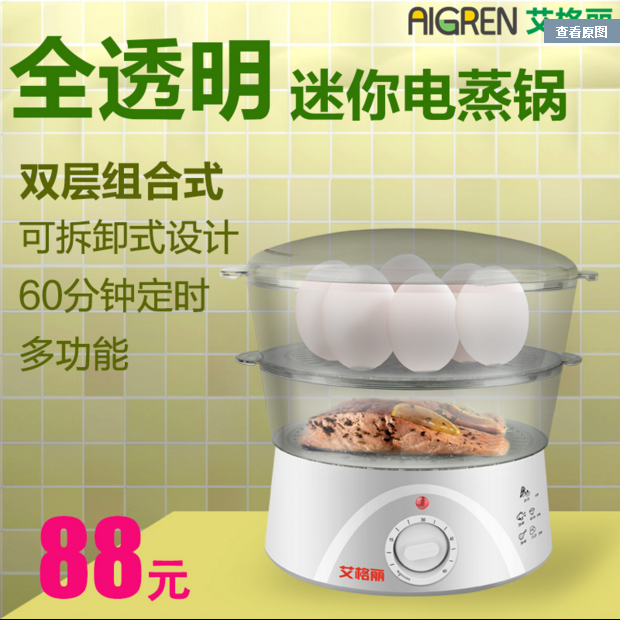 Aigli Electric Steamer Multifunctional Household Mini 5L Bird's Nest Electric Steamer Hot Sale Free Shipping