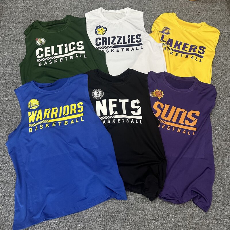 New American-Style Vest Basketball Jersey for Men, Sleeveless Sports T-Shirt, Training Team Uniform, Loose Fit, Quick-Drying and Breathable