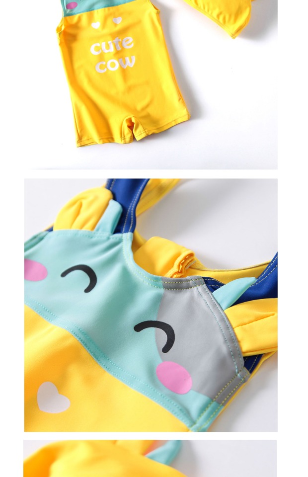 Đồ bơi trẻ em Hàn Quốc quần boxer trẻ em suối nước nóng chàng trai và cô gái bò áo tắm một mảnh đồ bơi trẻ em - Bộ đồ bơi của Kid đồ bơi tiên cá