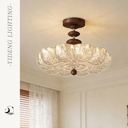 Bedroom Lamp Ceiling Lamp 2026 New Model French Mid-Century Style Light Luxury High-End Bubble Gold Foil Room Study Lighting Fixtures