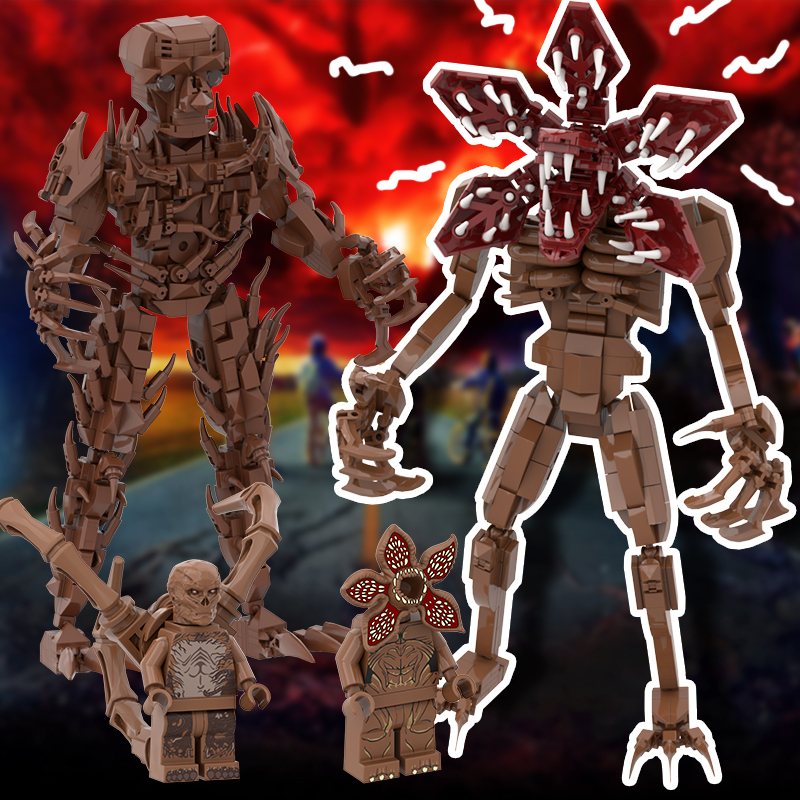 Stranger Things Building Blocks  Orchid Assembly Toy Monster Figure Model Demogorgon Vecna Ornament for Men