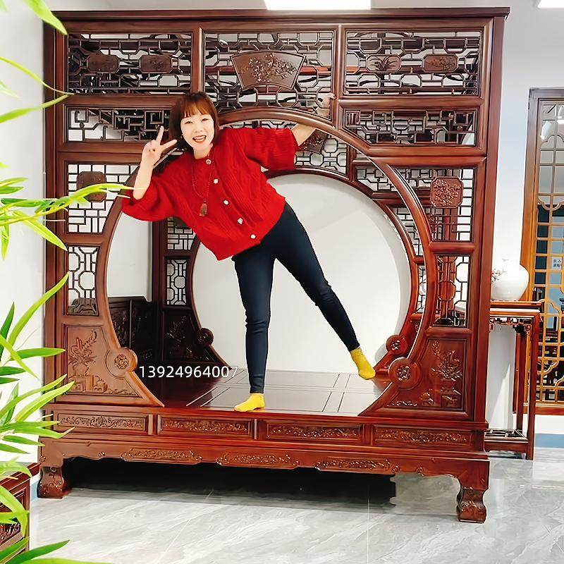 Chinese imitation antique solid wood shelf bed Ming and Qing classical carved flower treading bed old fashioned bed elm wood double moon cave bed plus-size bed-Taobao