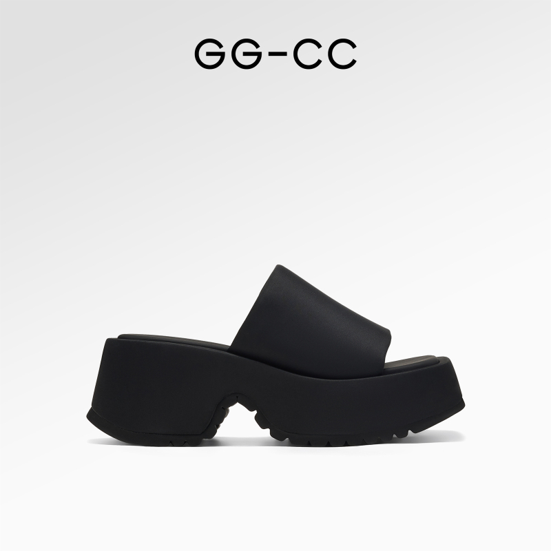【Hong Kong Island Night】Ggcc Summer New Fashion Thick-Soled Height-Increasing Slippers for Women Versatile Women's Sandals