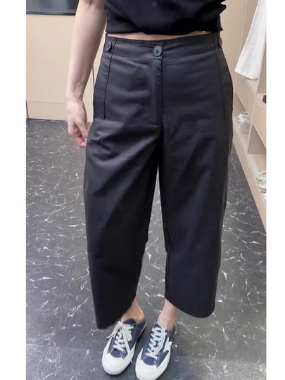Aimi empfohlen! European 25 Sommer Dünne Lyge-Hose-Hose Birnenförmige Körpertätigkeitshandel hohe Taillen mit weitem Bein acht Punkte