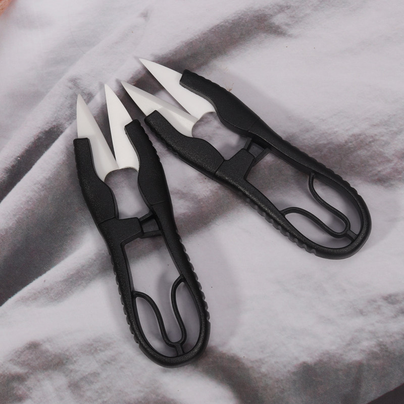 Ceramic nylon thread head scissors Fishing gear outdoor fishing fish lead skin high horsepower PE corrosion-resistant portable U-shaped small scissors