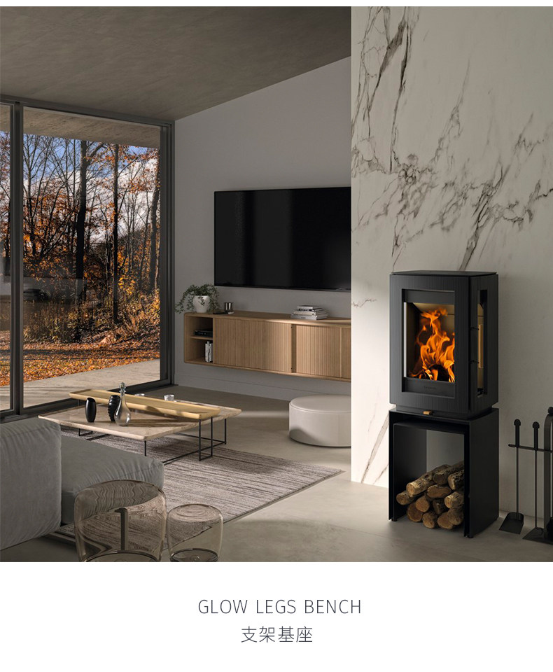 Hergom GLOW Chimenea de leña, independiente — Detalles del producto 15
