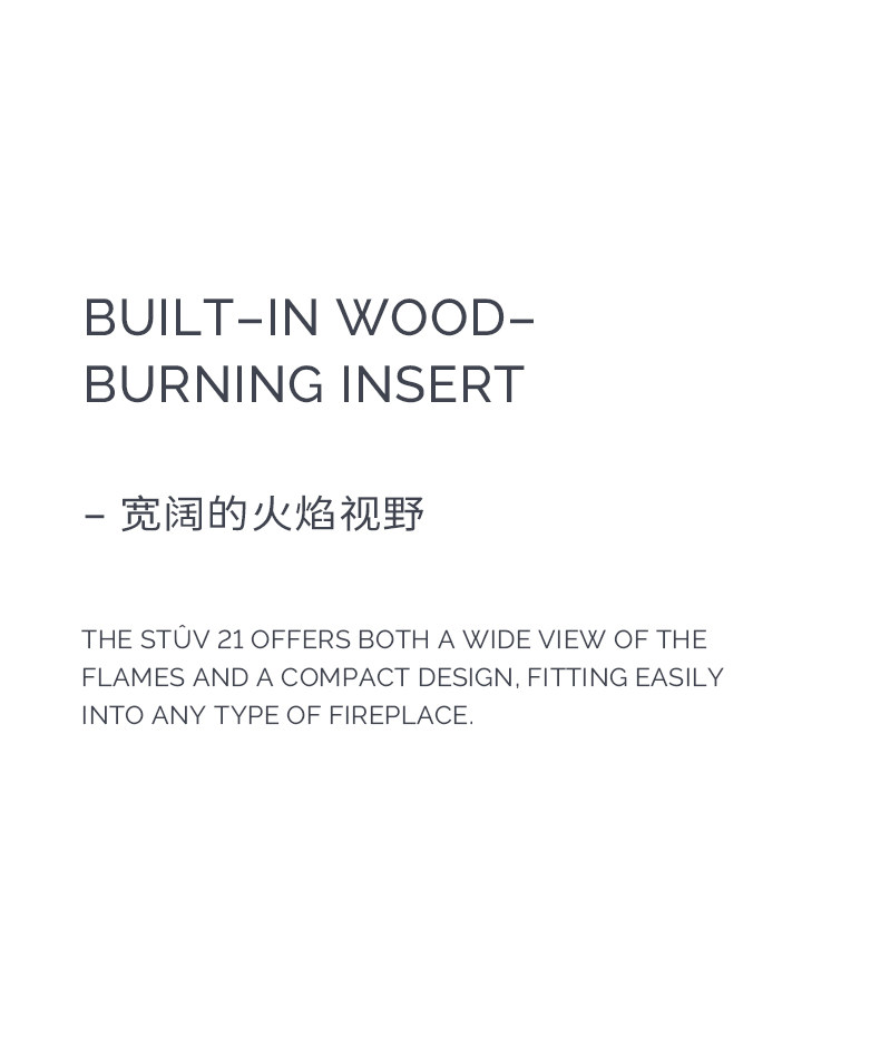 Stûv 21 Chimenea de leña, empotrable, de una cara — Detalles del producto 19