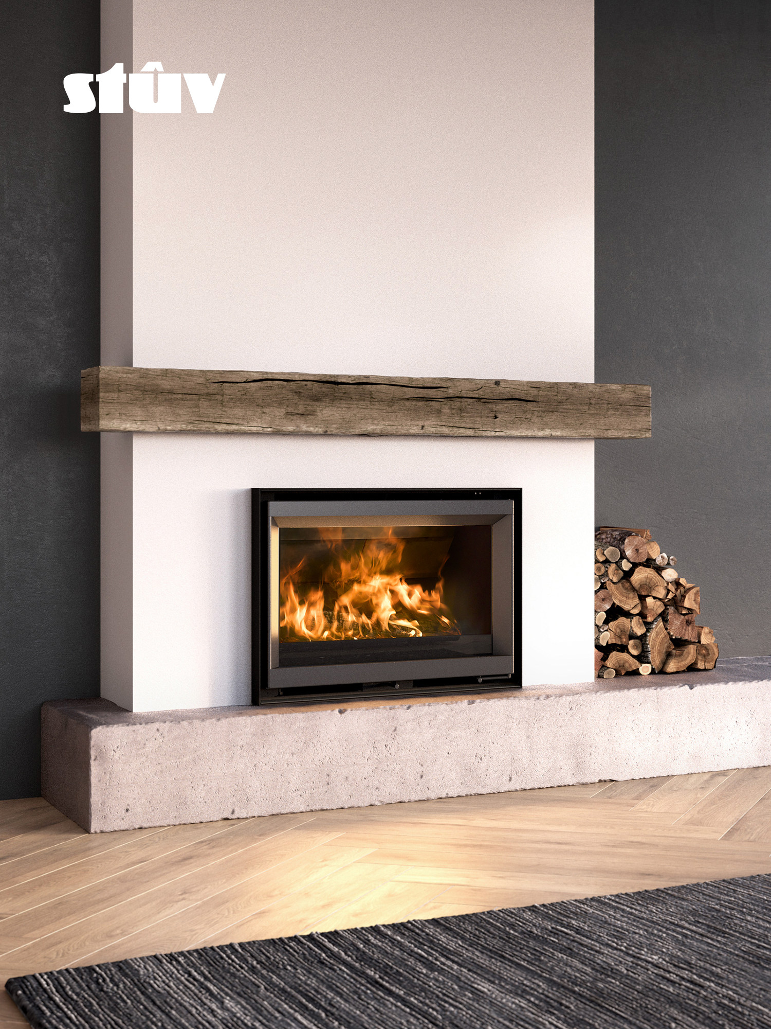 Stûv 6 Cheminée à bois, encastrable 2