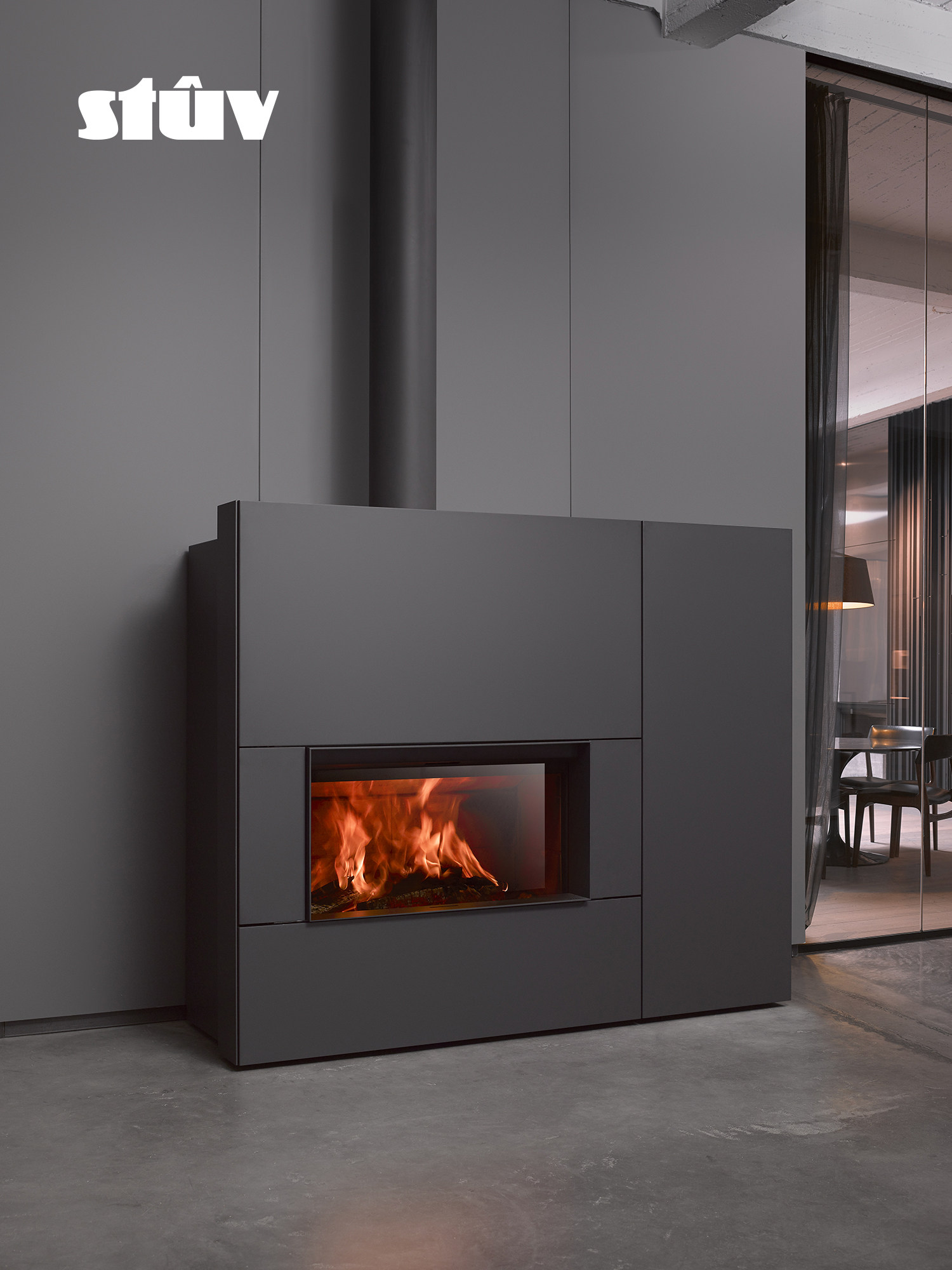 Stûv 21 Chimenea de leña, empotrable, de una cara 3