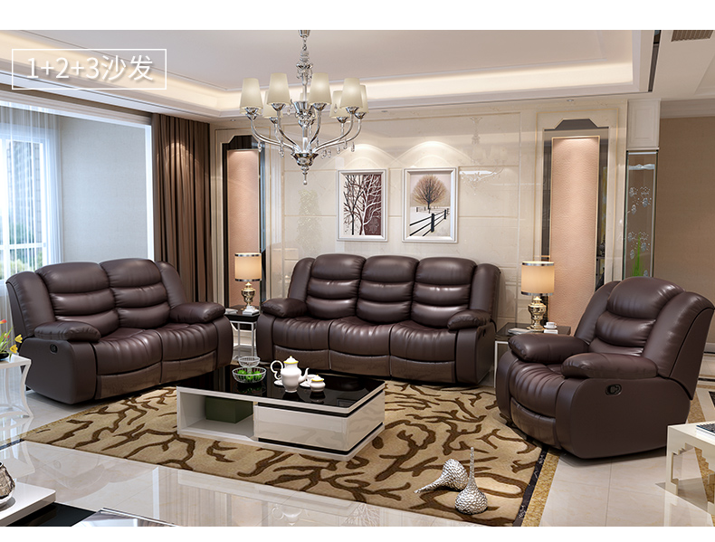 Lên trên da bò sofa da kết hợp phòng khách trang bị đầy đủ các tính năng rạp hát gia đình ba sofa không gian điện - Ghế sô pha sofa đẹp