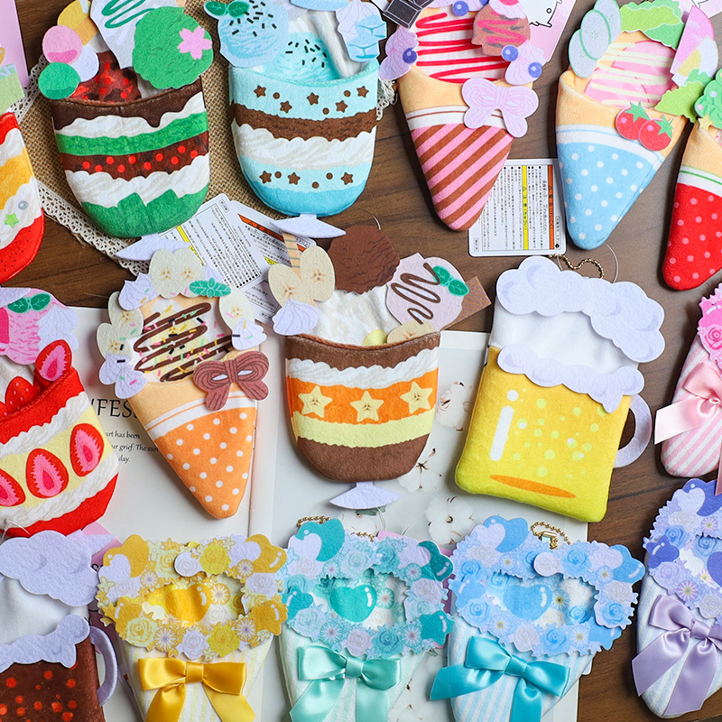 Ice Cream Jiyikawa Plush Pendant Sleeping Bag Doll Self-Deprecating Bear Crepe Nunu Doll Clothes 10cm Clothing Accessories