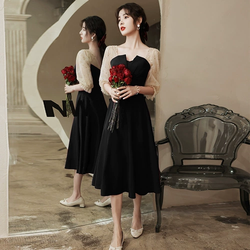 Вечернее платье, черная коктейльная банкетная элитная юбка, подарок на день рождения