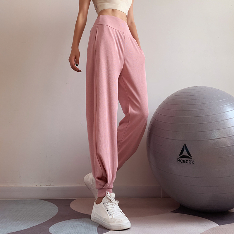 Sports pants women's summer thin loose beam thin yoga pants women wear high waist net red running fitness quick-drying