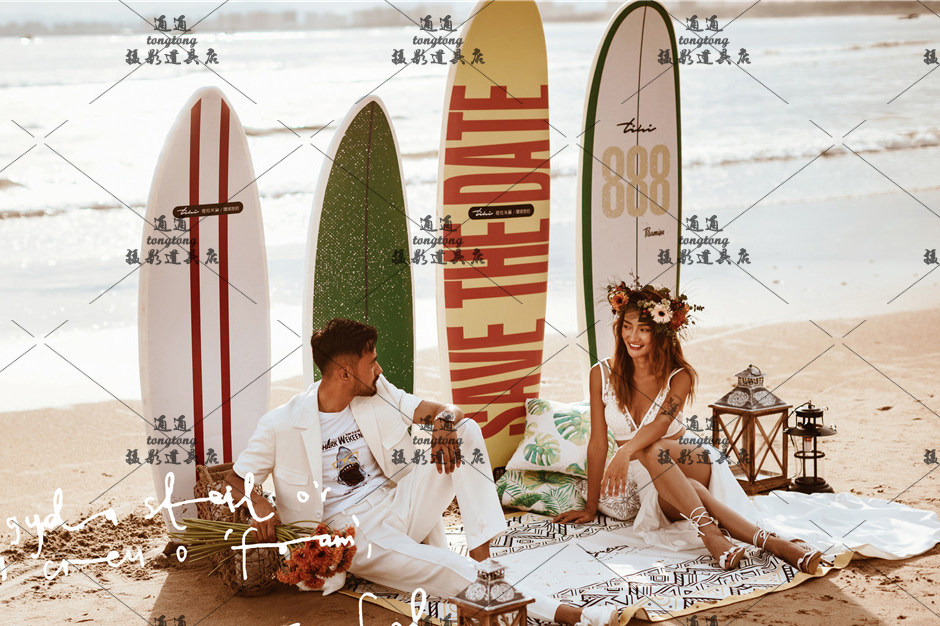 New Photo Gallery Surfboard Props Exterior View Beach Wedding Dress Photography Creative DIY Board Sanya Seaside Photo Sails Board